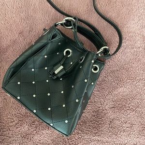 Small black Zara handbag with studs